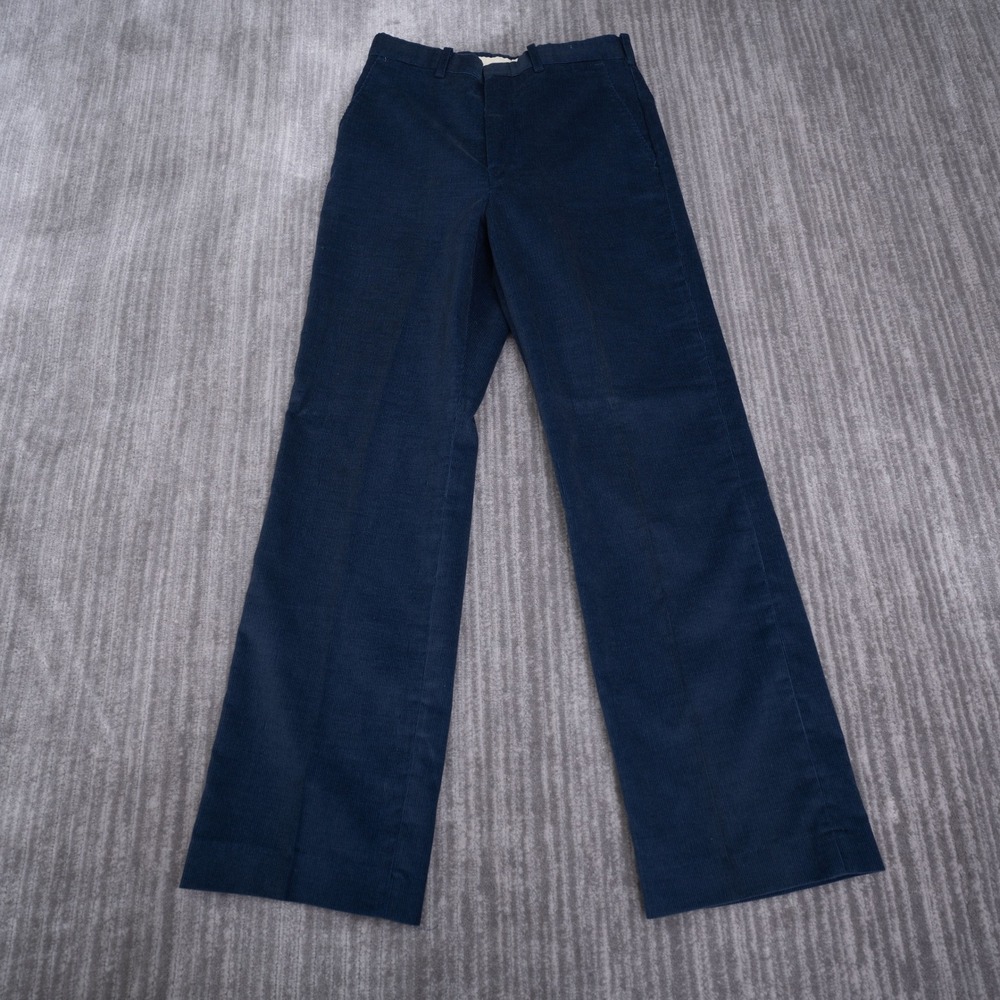 Cambridge Classics Navy Blue Corduroy Trousers Straight Leg Mens 28.5x30 Vintage